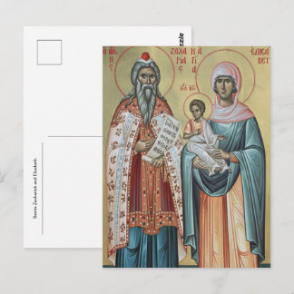Orthodoxe Ikone der Heiligen Zacharias und Elisabe Postkarte
