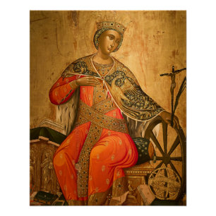 Orthodoxe Ikone der Hl. Katharina von Alexandrien Poster