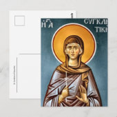 Orthodoxe Ikone der hl. Syncletica von Alexandria Postkarte (Vorne/Hinten)