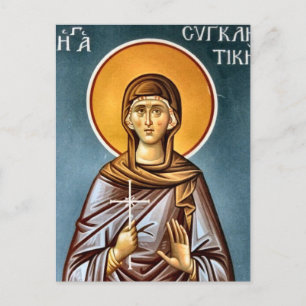 Orthodoxe Ikone der hl. Syncletica von Alexandria Postkarte
