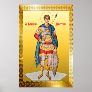 Orthodoxe Ikone des Heiligen Demetrius Poster