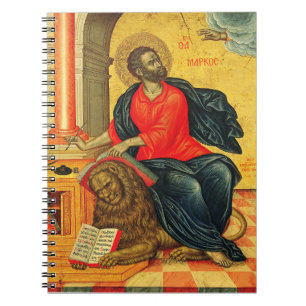 Orthodoxe Ikone des heiligen Evangelisten Markus Notizblock