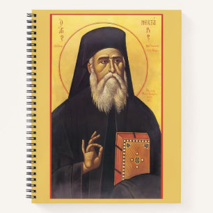 Orthodoxe Ikone des Heiligen Nektarios von Aegina Notizblock