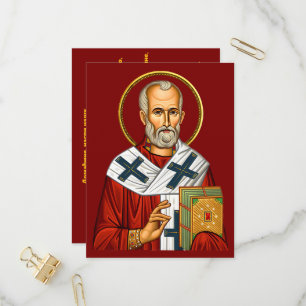 Orthodoxe Ikone des Heiligen Nikolaus 04 Einladungspostkarte