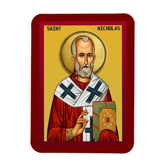 Orthodoxe Ikone des Heiligen Nikolaus 09 Magnet (Vertikal)