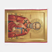 orthodoxe Ikone des Heiligen Nikolaus Fleecedecke (Vorderseite (Horizontal))