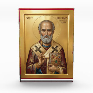 Orthodoxe Ikone des Heiligen Nikolaus Fotoblock