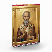 Orthodoxe Ikone des Heiligen Nikolaus Fotoblock (Links)