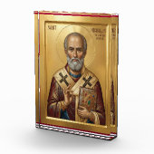 Orthodoxe Ikone des Heiligen Nikolaus Fotoblock (Rechts)