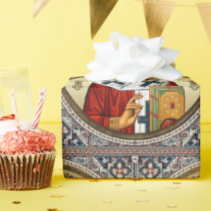 Orthodoxe Ikone des Heiligen Nikolaus Geschenkpapier
