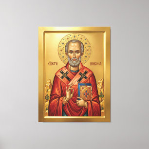 Orthodoxe Ikone des Heiligen Nikolaus Leinwanddruck