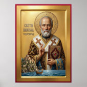 orthodoxe Ikone des Heiligen Nikolaus Poster (Vorne)