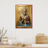 orthodoxe Ikone des Heiligen Nikolaus Poster (Küche)