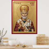 orthodoxe Ikone des Heiligen Nikolaus Poster (Küche)