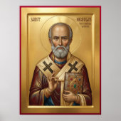 Orthodoxe Ikone des Heiligen Nikolaus Poster (Vorne)