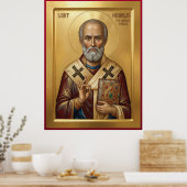 Orthodoxe Ikone des Heiligen Nikolaus Poster (Küche)