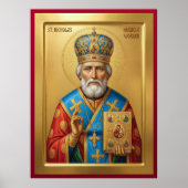 Orthodoxe Ikone des Heiligen Nikolaus Poster (Vorne)