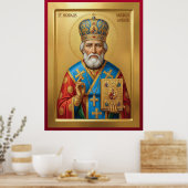 Orthodoxe Ikone des Heiligen Nikolaus Poster (Küche)