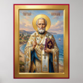 orthodoxe Ikone des Heiligen Nikolaus Poster (Vorne)