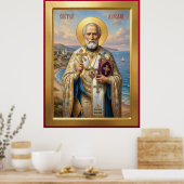orthodoxe Ikone des Heiligen Nikolaus Poster (Küche)