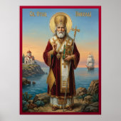 Orthodoxe Ikone des Heiligen Nikolaus Poster (Vorne)