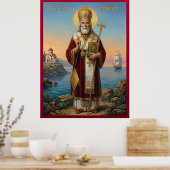 Orthodoxe Ikone des Heiligen Nikolaus Poster (Küche)