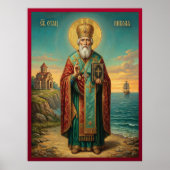 Orthodoxe Ikone des Heiligen Nikolaus Poster (Vorne)
