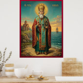 Orthodoxe Ikone des Heiligen Nikolaus Poster (Küche)