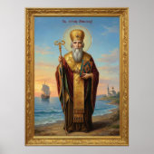 Orthodoxe Ikone des Heiligen Nikolaus Poster (Vorne)