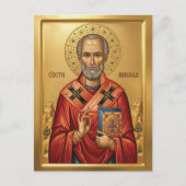 Orthodoxe Ikone des Heiligen Nikolaus Postkarte (Vorderseite)