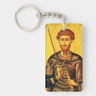 orthodoxe Ikone des heiligen Theodor Tiron Schlüsselanhänger