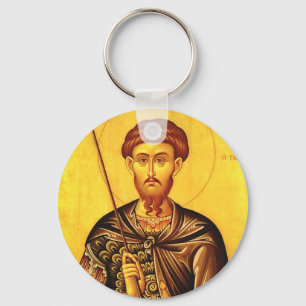 orthodoxe Ikone des heiligen Theodor Tiron Schlüsselanhänger