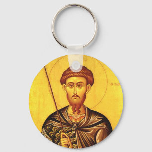 orthodoxe Ikone des Heiligen Theodor Tiron Schlüsselanhänger