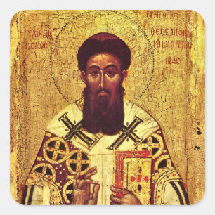 Orthodoxe Ikone des hl. Gregor von Palamas Quadratischer Aufkleber