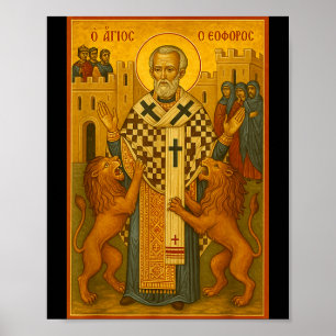 Orthodoxe Ikone des Hl. Ignatius von Antiochia  Poster