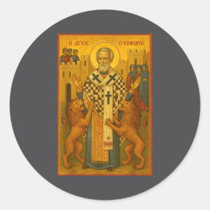 Orthodoxe Ikone des Hl. Ignatius von Antiochia  Runder Aufkleber