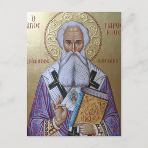 Orthodoxe Ikone des hl. Parthenios des Wundertäter Postkarte