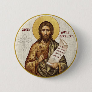 Orthodoxe Ikone Johannes des Täufers Button