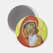 Orthodoxe Ikone Jungfrau des Sweet Kiss Magnet (Vorderseite/Rückseite)