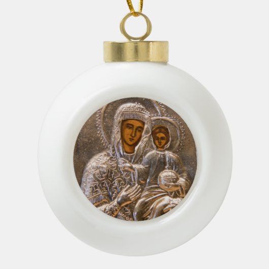 Orthodoxe Ikone Keramik Kugel-Ornament (Vorderseite)
