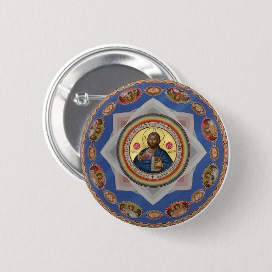 orthodoxe Ikone Kirche Heilige Heilige Button (Vorne & Hinten)