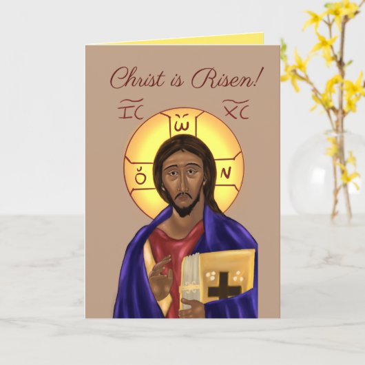 Orthodoxe Ikone Pascha-Karte Karte (Gelbe Blume)