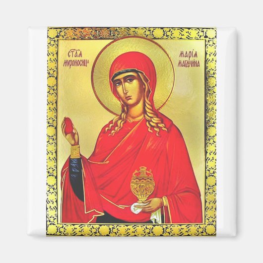 Orthodoxe Ikone Saint Mary Magdalene Magnet (Vorne)