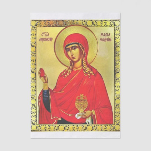 Orthodoxe Ikone Saint Mary Magdalene Seidenpapier (Vorderseite)