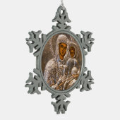 Orthodoxe Ikone Schneeflocken Zinn-Ornament (Links)