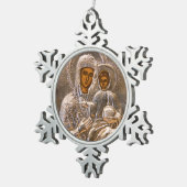 Orthodoxe Ikone Schneeflocken Zinn-Ornament (Rechts)
