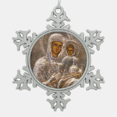 Orthodoxe Ikone Schneeflocken Zinn-Ornament (Vorderseite)