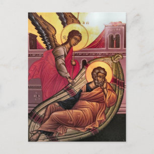 Orthodoxe Ikone Traum des Hl. Joseph des Verlobten Postkarte