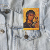 Orthodoxe Ikone Unsere Liebe Frau von Kasan Button (Insitu)