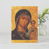 Orthodoxe Ikone Unsere Liebe Frau von Kasan Einladung (Stehend Vorderseite)
